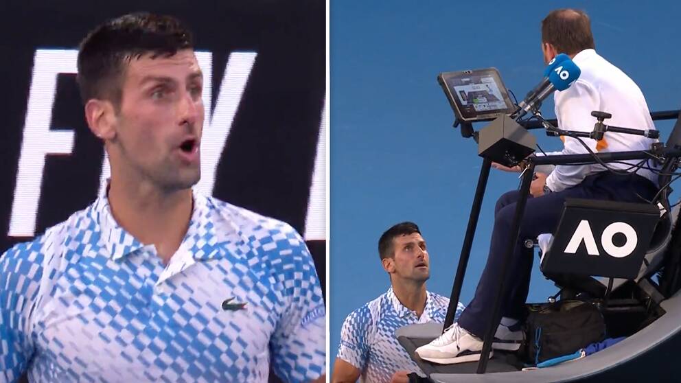 I första set fick Djokovic en tillsägelse av domaren om att han hade överskridit tidsgränsen på 24 sekunder vid serven.