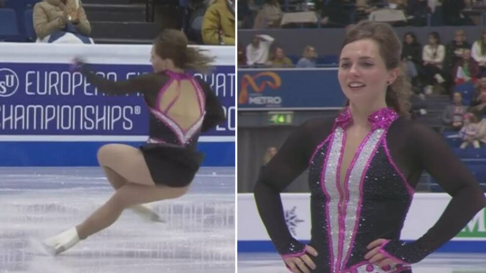 Josefin Taljegård föll och tappade i finalen av konståknings-EM.