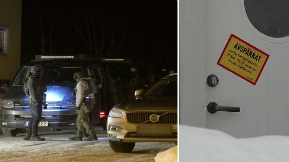 insatspoliser vid tillslag i Sundsvall.