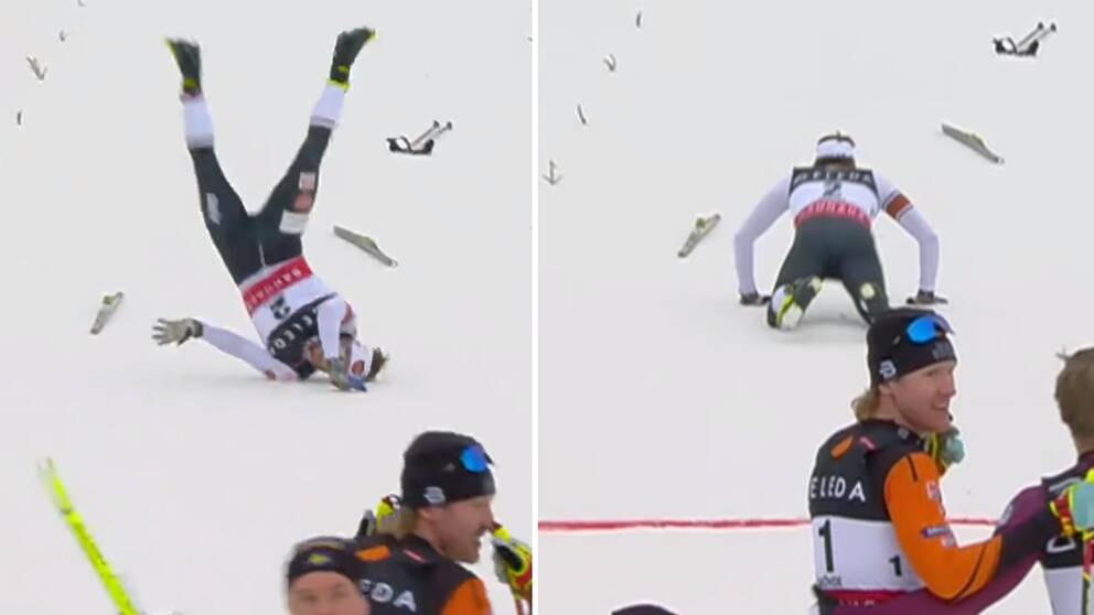 Olof Jonsson tog SM-guld – här firar han segern.