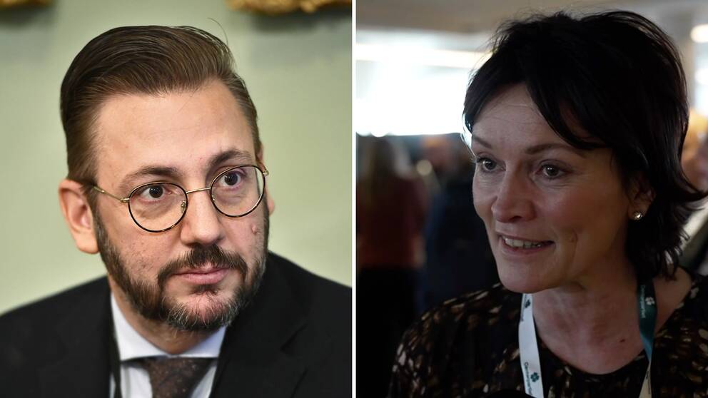 Till vänster Centerpartiets partiledarkandidat Muharrem Demirok. Till höger Helena Lundgren (C), oppositionsråd i Vindelns kommun.