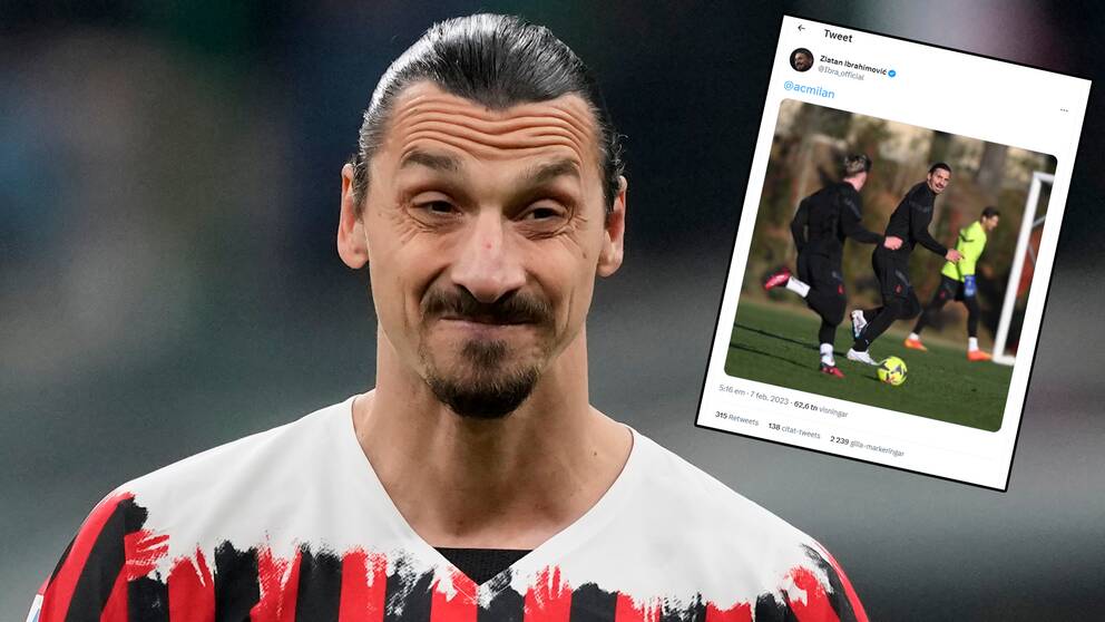 Zlatan Ibrahimovic publicerade i dag bilder där man ser honom i fotbollsträning igen.
