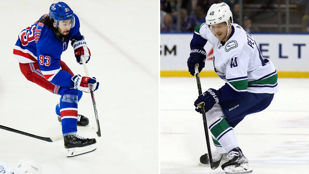 Både Mika Zibanejad, till vänster, och Elias Pettersson blev målskyttar.