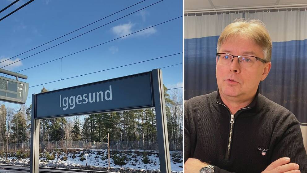 Två bilder, på stationen i Iggesund och Mikael Löthstam.