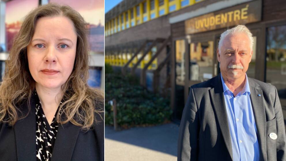 Tvådelad bild: Den sparkade äldreomsorgschefen Kristina Tercero och Johan Persson, kommunchef i Oxelösund.