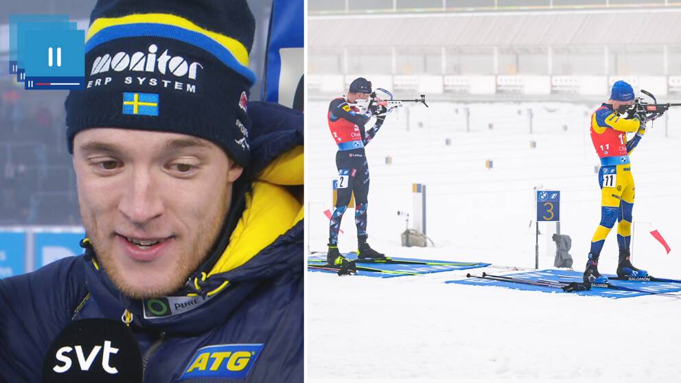 I klippet berättar Sebastian Samuelsson – sekvens för sekvens – om det stora dramat där han knäckte två norrmän och säkrade bronsmedalj på skidskytte-VM