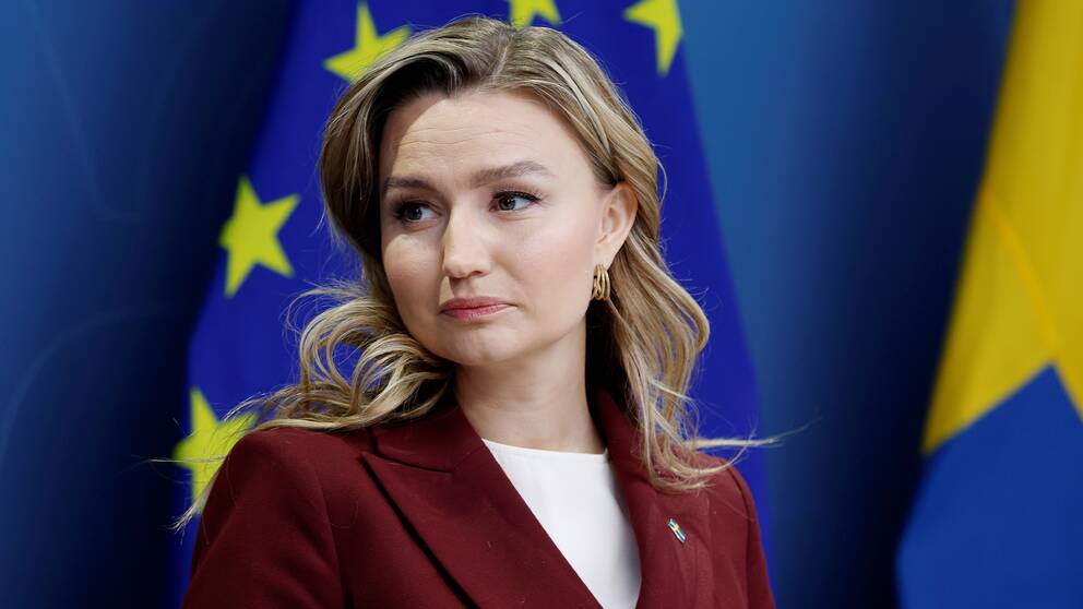Närings- och energiminister Ebba Busch (KD) under en pressträff. Arkivbild.