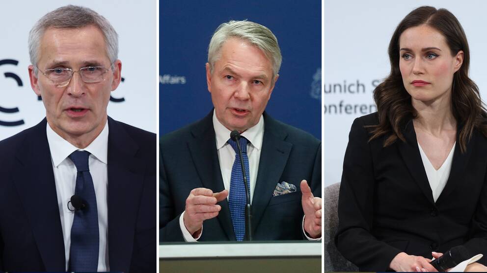 Jens Stoltenberg, Pekka Haavisto och Sanna Marin.