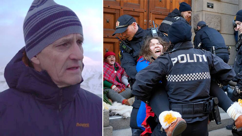 I klippet: Norges statsminister Jonas Gahr Støre kommenterar protesterna i regeringskvarteren i Oslo.