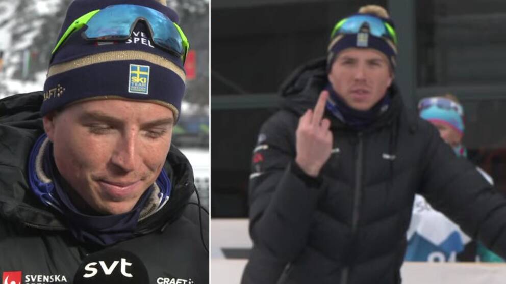William Poromaa räckte finger mot SVT:s kamera