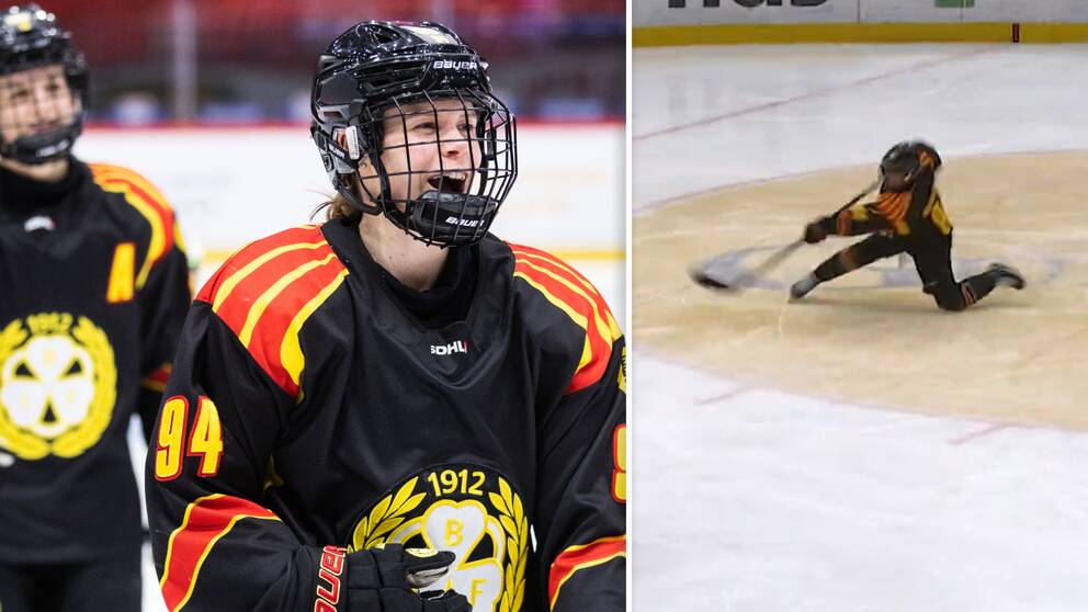Anna Meixner bjöd på show när Brynäs besegrade Djurgården hemma i andra semifinalmötet i SDHL-slutspelet. 