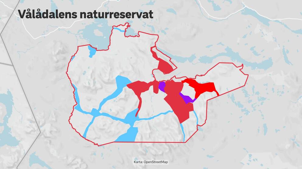 Kart över Vålådalens naturreservat