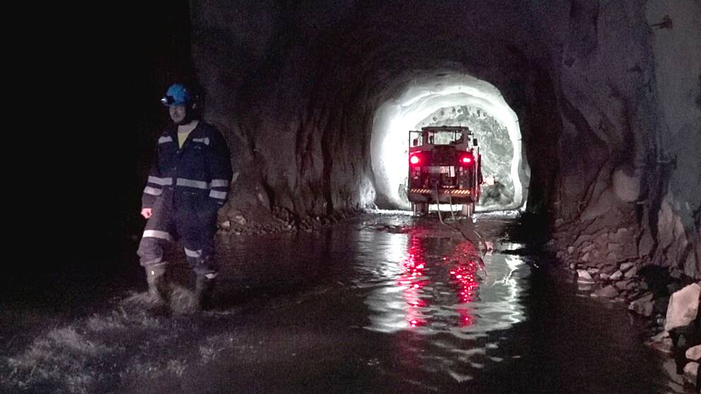 Borriggsföraren Lennie Permerup nere i gruvgången.