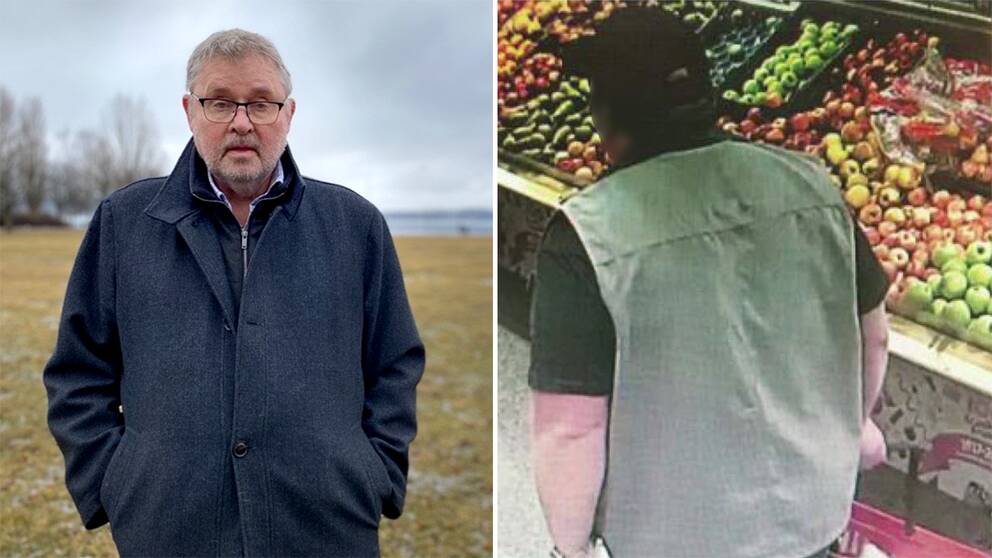 Bilden till vänster är från när den nu mordmisstänkte mannen i västra Värmland misstänktes snatteri. Mannen friades. Till höger ses den misstänktes advokat.