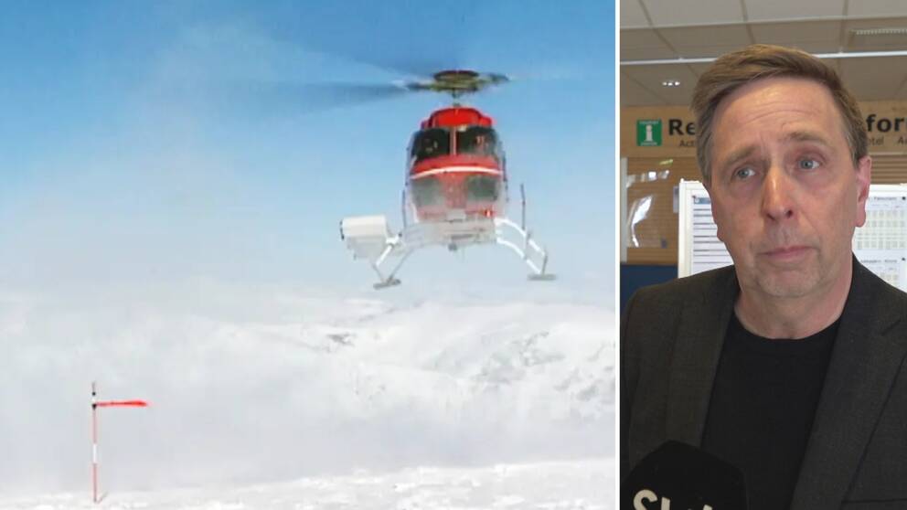 Helikopter i fjällvärlden och porträtt på Peter Samuelsson, vd för Kiruna Lappland.