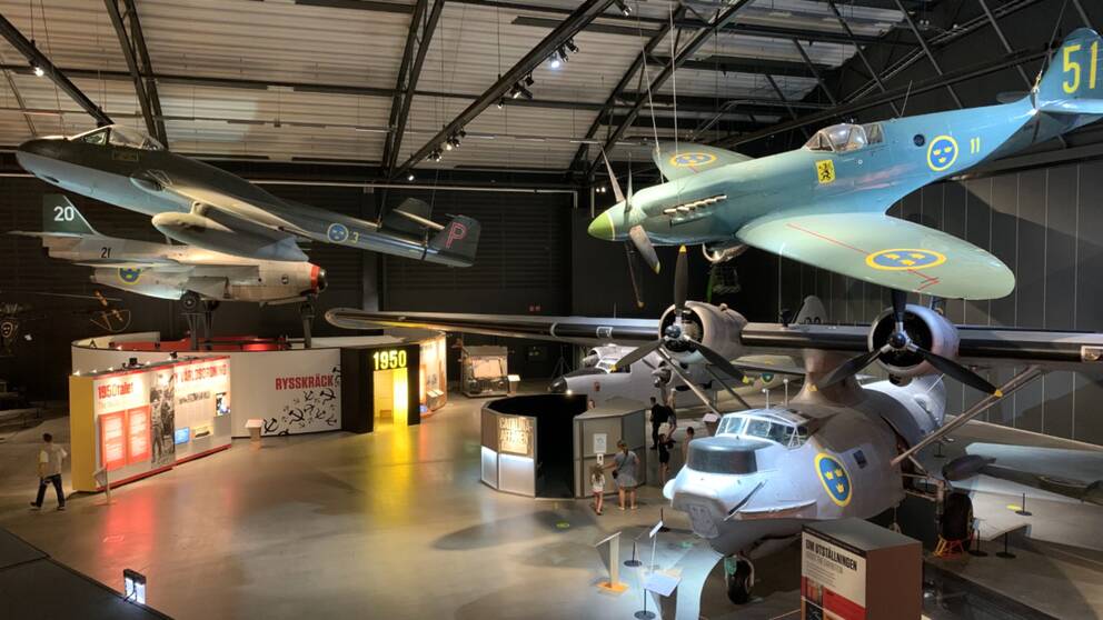 Interiör flygvapenmuseum.