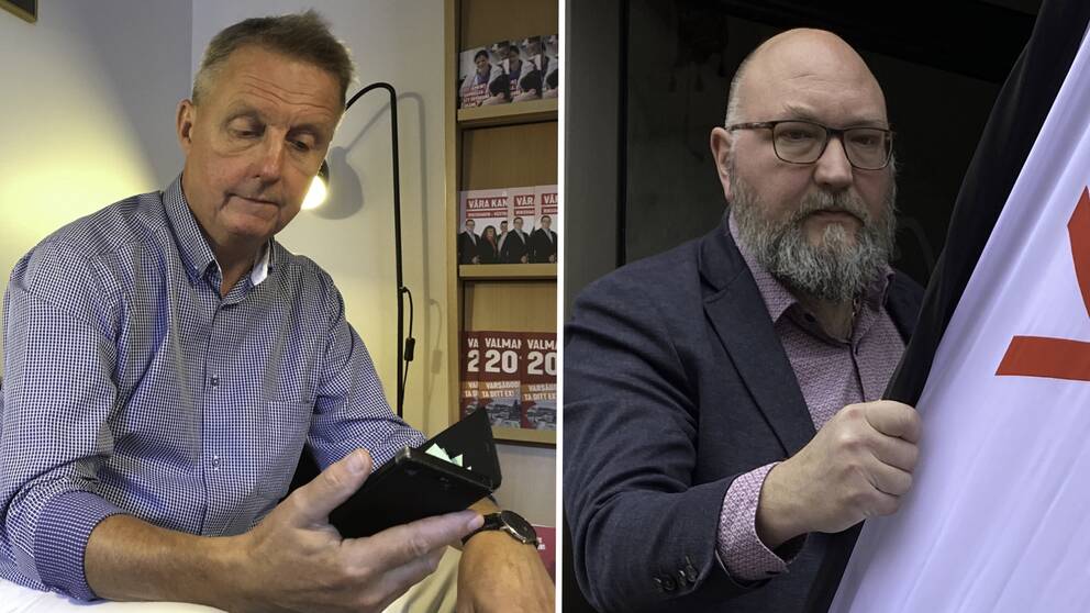 Kommunalrådet och gruppledaren Jan Björklund (S) och Socialdemokraternas ordförande Mikael Andersson.