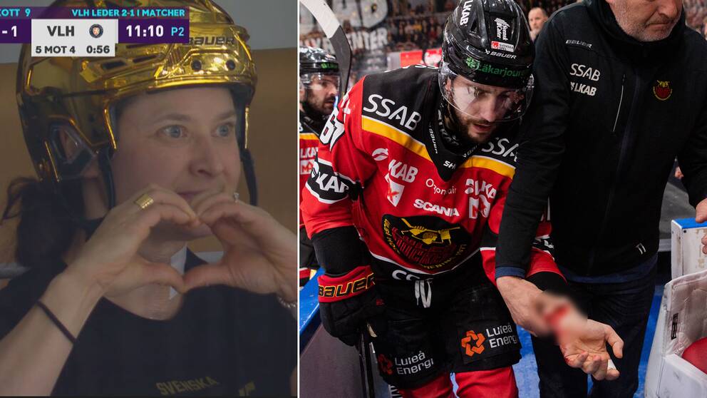 Luleås Jennie Hiirikoski skickade hälsning från läktaren till Komarek.
