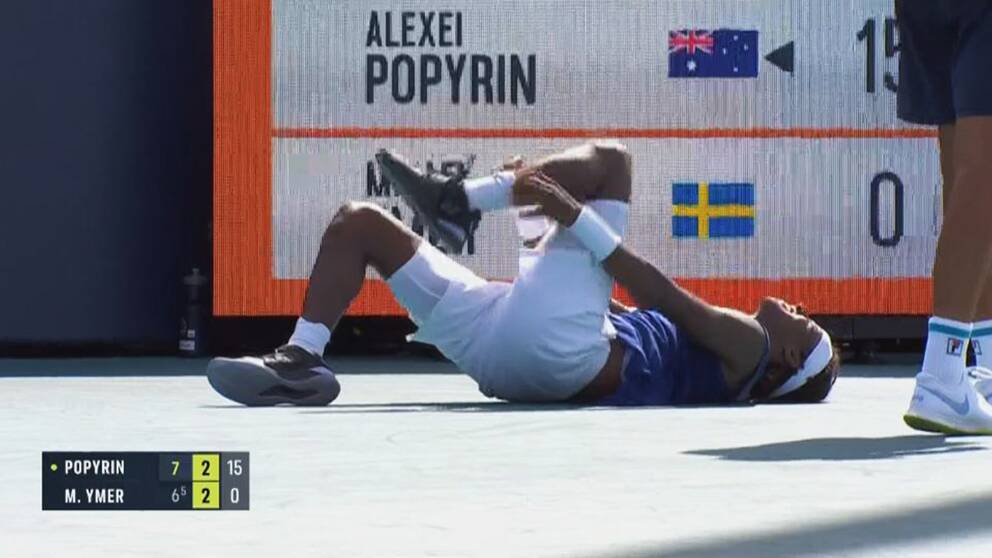 Mikael Ymer skrek ut sin smärta efter skadan i Miami.