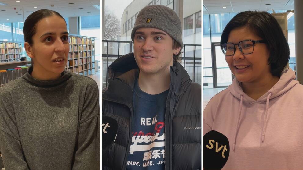Tre studenter på Blekinge tekniska högskola i Karlskrona svarar på frågor om studentliv.
