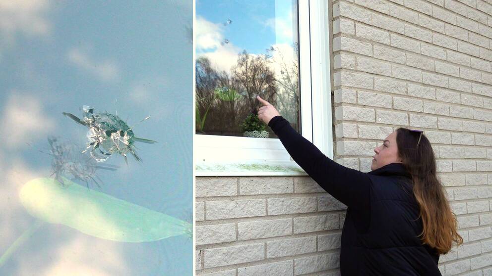 Nathalie Anderssons hus i Åryd, skotthål