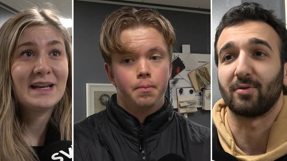 Två unga vuxna, en kvinna ch två män