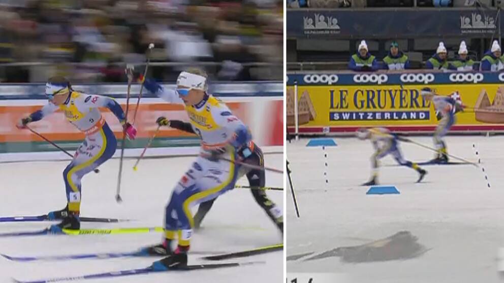 Moa Ilar släppte förbi Dahlqvist på upploppet efter brutna staven.