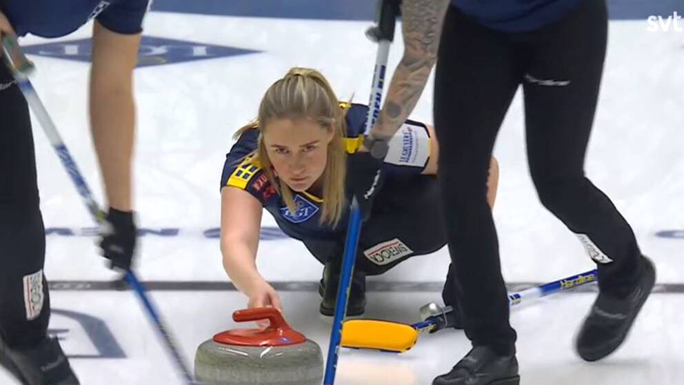 Sara McManus under VM-semifinalen mot Schweiz.