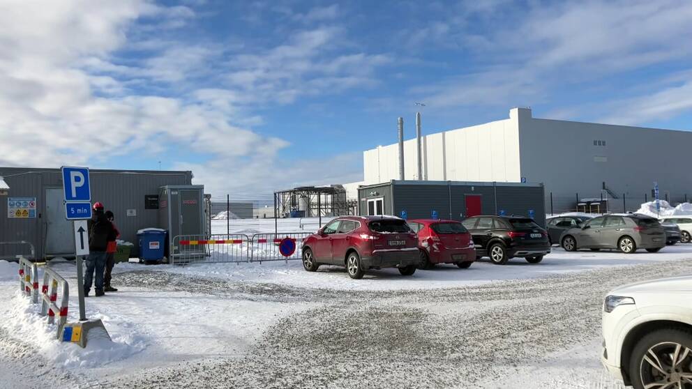 Bild på batteritillverkaren Northvolts fabrik i Skellefteå där över 2300 nya arbetstillfällen skapats.