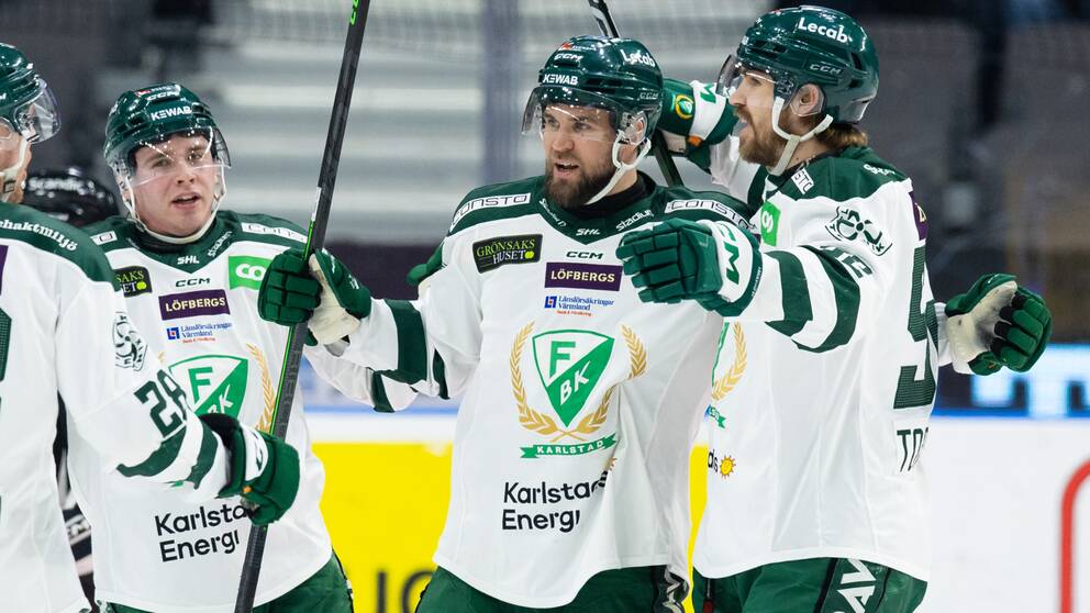 Färjestad jublar under kvartsfinalen mot Frölunda.