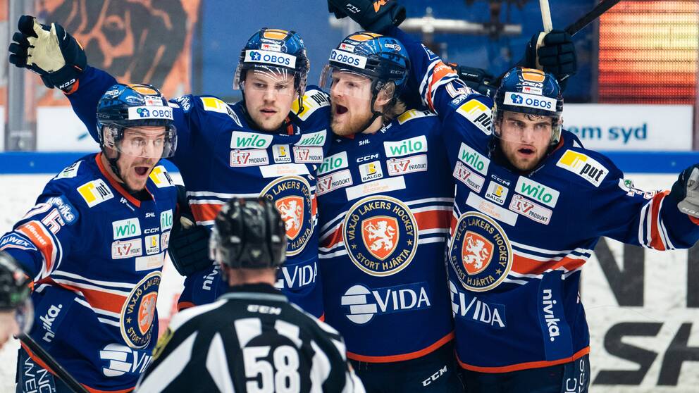 Växjö jublar under kvartsfinalen mot Luleå.