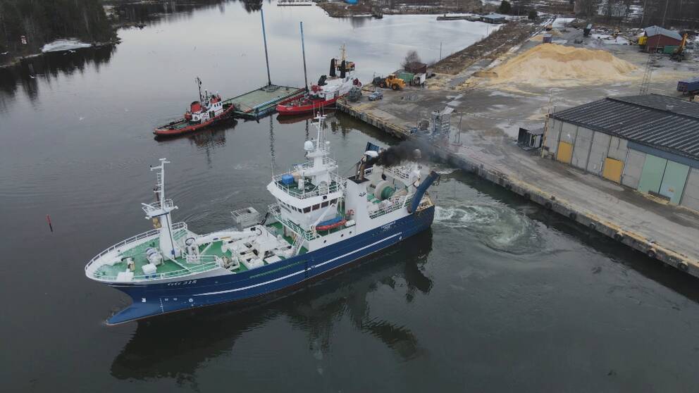 Industritrålare i hamnen i Norrsundet