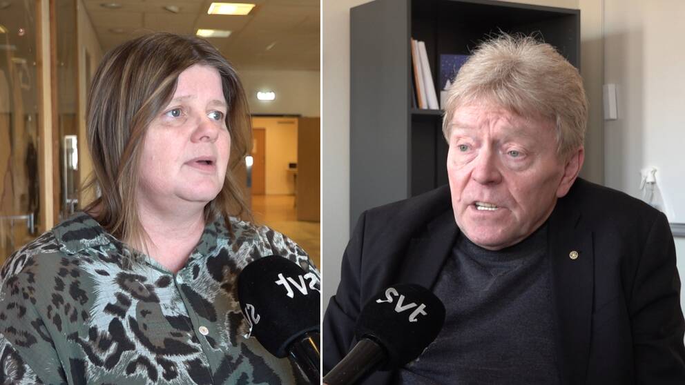 Delad bild som visar Socialdemokraternas Åsa Hååkman Eriksson och Christer Olsson från Moderaterna.