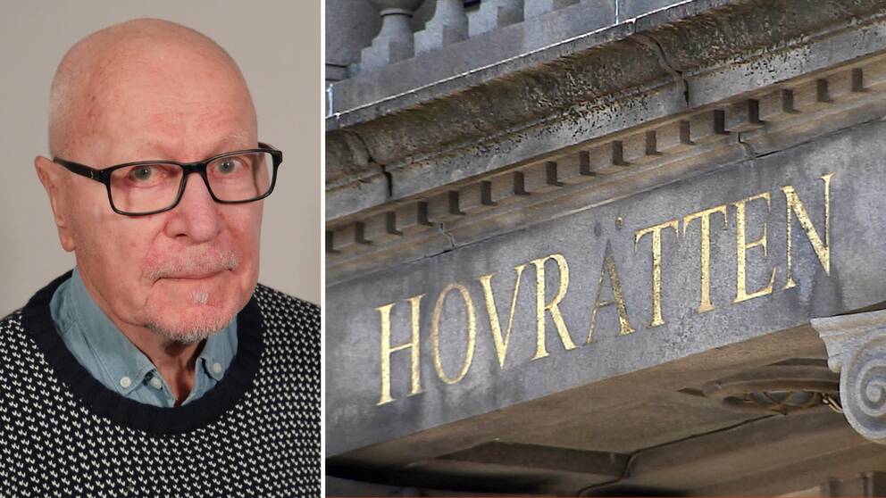 Splitbild på Sven-Erik Alhem, tidigare överåklagare, till vänster och en bild på hovrätten i västra Sverige till höger.