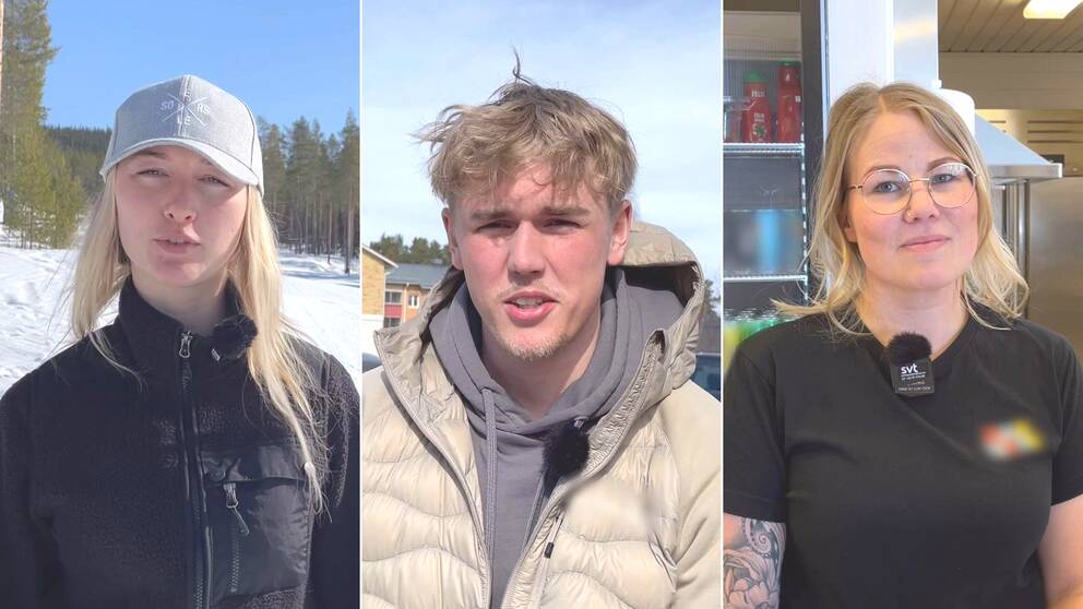 Splitbild. Till vänster står en blond tjej i keps, i mitten står en kille med biege jacka, till höger står en tjej med glasögon och svart t-shirt.
