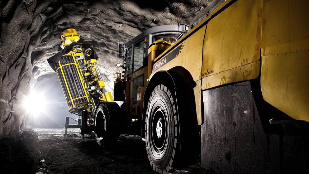 Bild från en underjordsborrning i LKAB:s gruva i Malmberget.