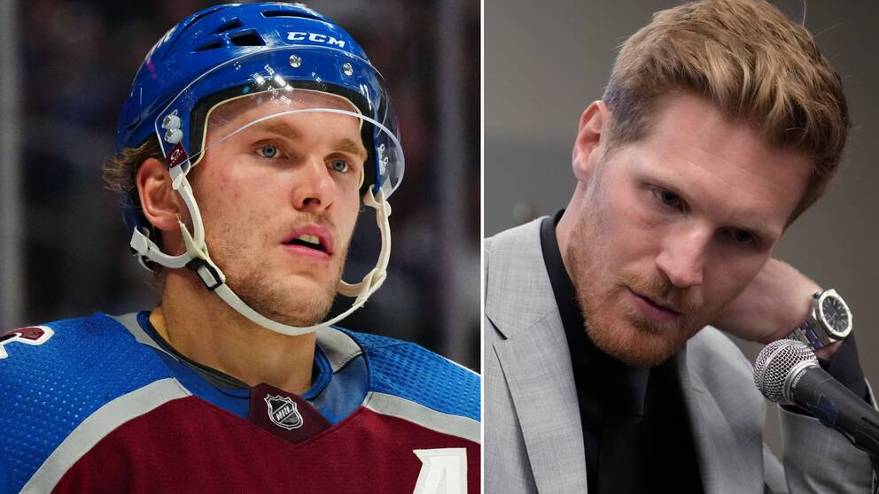 Mikko Rantanen lider med sin lagkamrat Gabriel Landeskog.