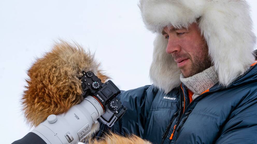 Naturfotografen Magnus Winbjörk från Tjautjas