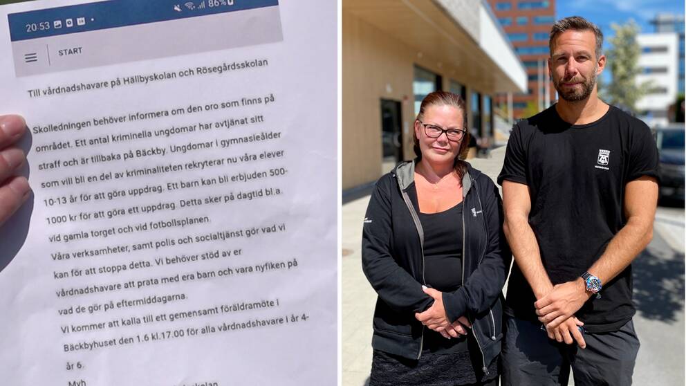 Teamledare Linda Lindgren och fältande socialsekreterare Erik Reidemar håller i flera föräldramöten där de berättar om ökningen av nyrekrytering av unga in i kriminalitet.