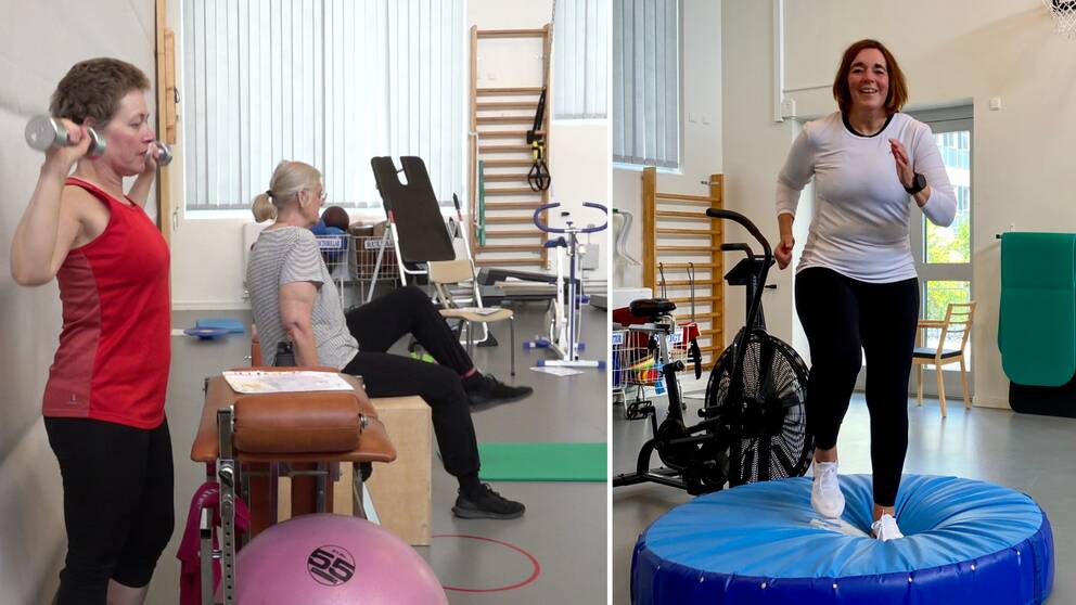 För Maria Larsson som fick obotlig cancer för ett och ett halvt år sedan betyder cancerrehabiliteringen mycket. Hör henne och Helene Sallow berätta om sina cancerresor och följ med under träningen.