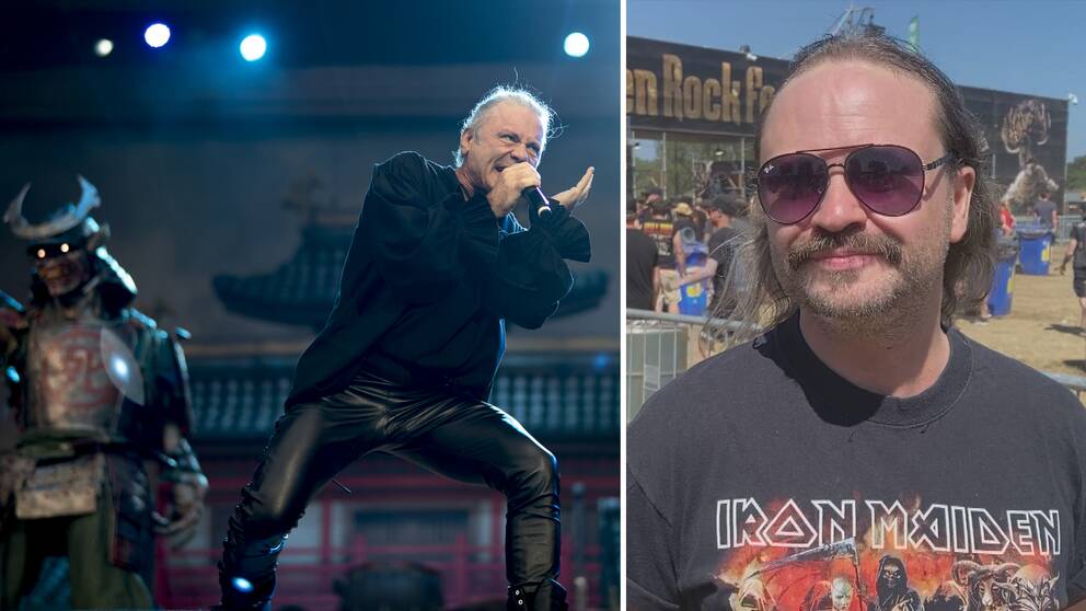Iron Maidens sångare Bruce Dickinson och Kalle Bäck.