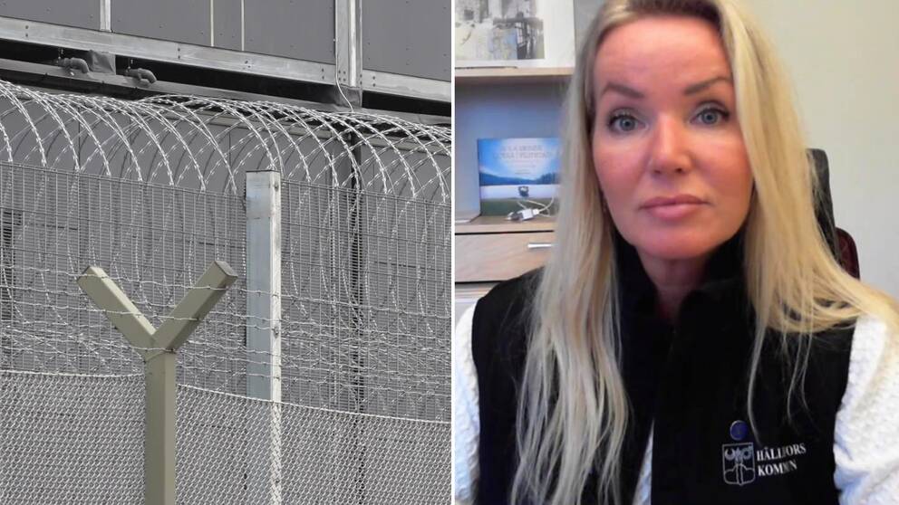 stängsel vid anstalten i Kumla och kommunstyrelsens ordförande i Hällefors, Cecilia Albertsson (M)