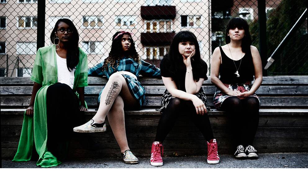 Judith Kiros, Valerie Kyeyune Backström, Mireya Echeverría Quezada och Camila Astorga Díaz utgör Rummet.