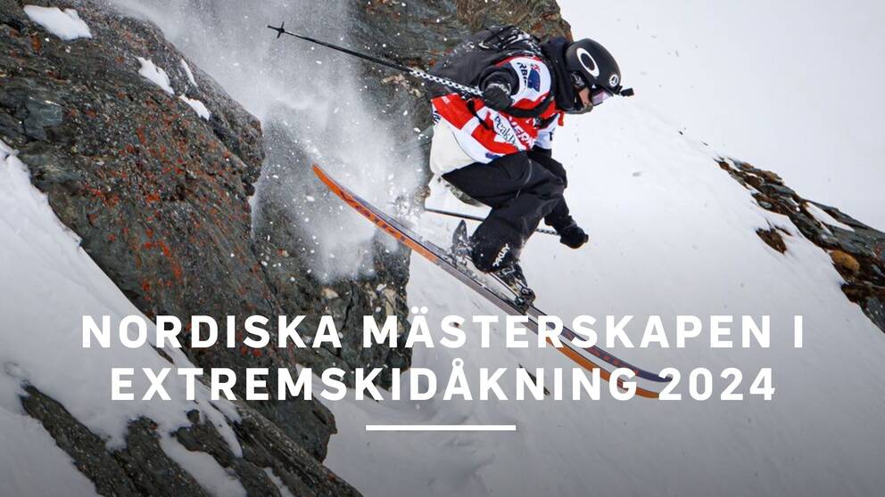 En skidåkare som åker ner för fjället. – Nordiska mästerskapen i extremskidåkning 2024