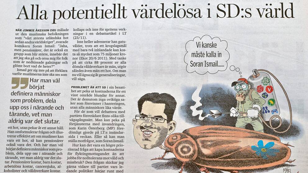 Ledarsidan från Länstidningen i Östersund.