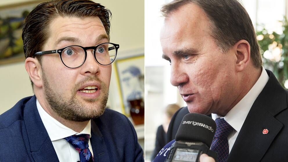 Sverigedemokraternas partiledare Jimmie Åkesson och statsminister Stefan Löfven (S).