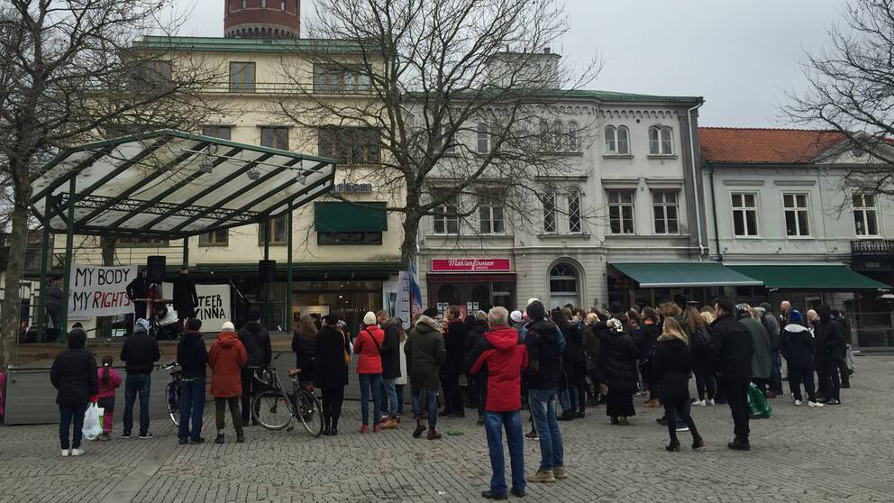 Manifestation på Larmtorget i Kalmar