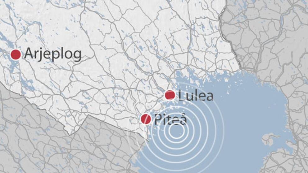 Jordskalvet hade sitt epicentrum i Bottenviken, ca fem mil söder om Luleå.