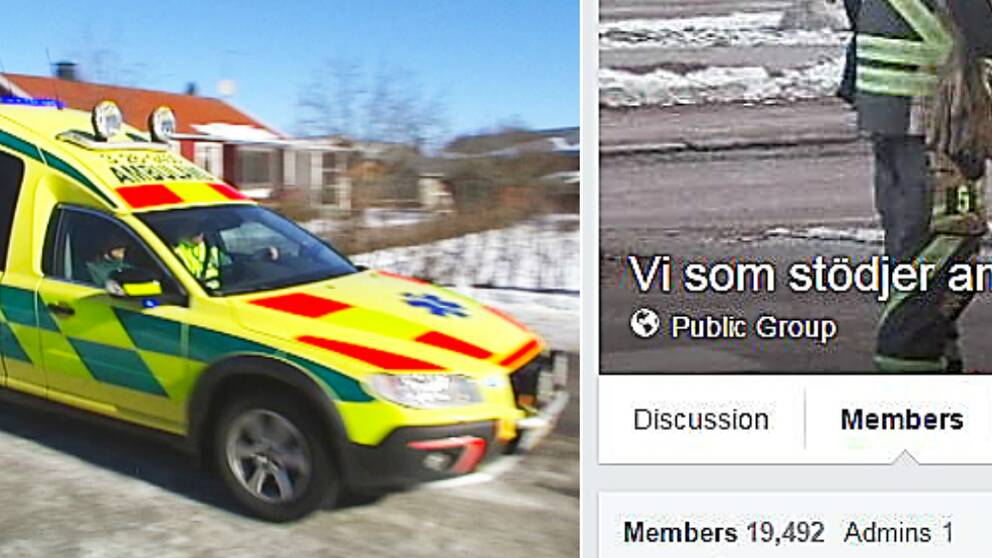 Ambulanspersonal får massivt stöd på facebook