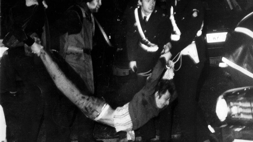 Polisingripande i samband med ockupationen av Västtyska ambassaden i Stockholm 1975.
